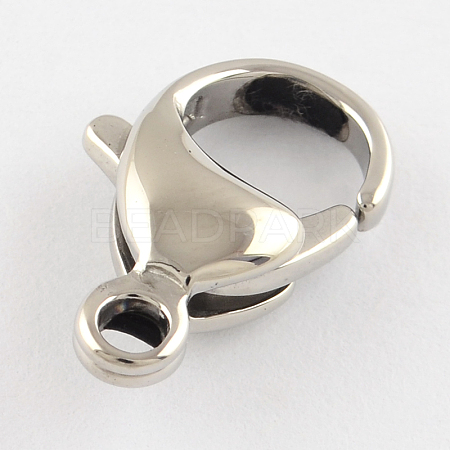 Tarnish Resistant Polished 304 Stainless Steel Lobster Claw Clasps STAS-R072-07A-1