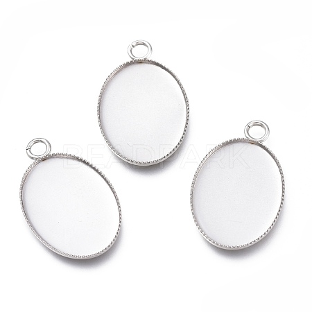 Tarnish Resistant 304 Stainless Steel Pendant Cabochons Settings for Fashion Jewelry STAS-M283-03P-D-1