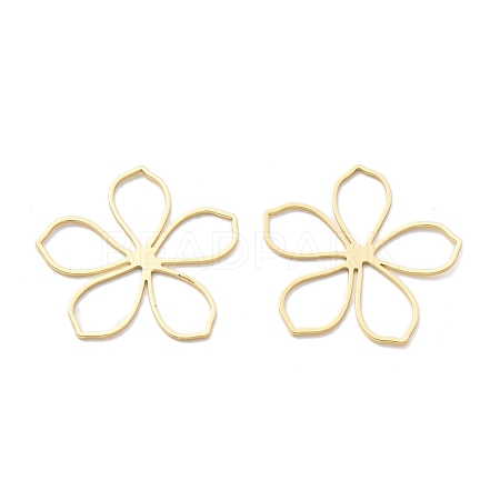 Brass Hollow Flower Pendants KK-B134-03G-1