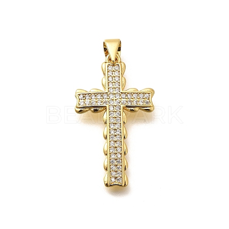 Rack Plating Brass Micro Pave Cubic Zirconia Pendants KK-L226-005G-09-1