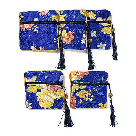 Chinese Style Floral Cloth Jewelry Storage Zipper Pouches LS-AJEW-D063-01H-1