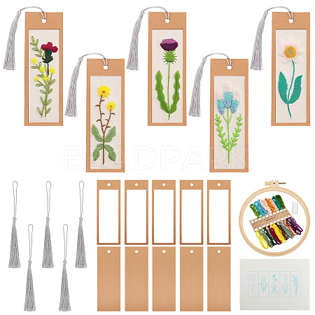 Flower Pattern DIY Embroidery Starter Kits DIY-WH0569-46-1