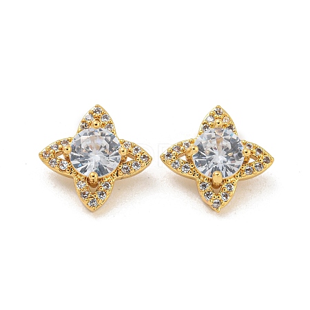 Rack Plating Brass Micro Pave Cubic Zirconia Charms KK-G513-03G-1