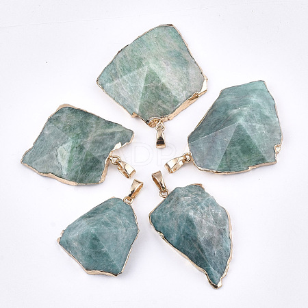 Electroplate Natural Amazonite Pendants G-T112-13D-1