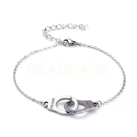 Freedom Handcuff Anklets AJEW-AN00284-02-1