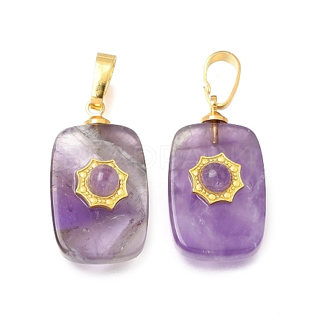 Natural Amethyst Pendants G-T151-02A-1