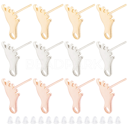 DICOSMETIC 30Pcs 3 Colors 201 Stainless Steel Stud Earring Findings STAS-DC0010-25-1