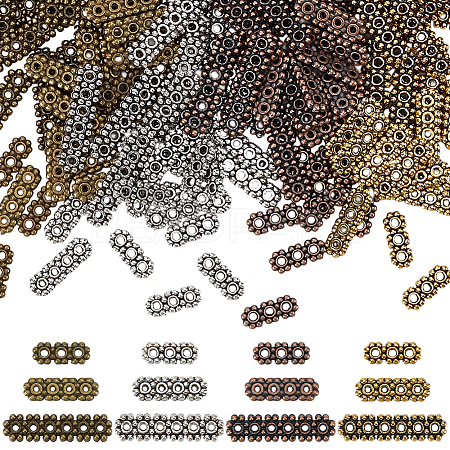 240Pcs 12 Styles Tibetan Style Alloy Spacer Bars FIND-PH0025-52-1