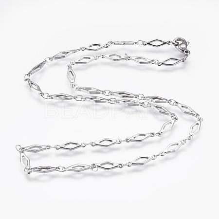 304 Stainless Steel Chain Necklaces STAS-P164-35P-1