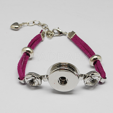 Faux Suede Snap Bracelet Makings X-BJEW-R175-07-1