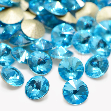Faceted Diamond Glass Pointed Back Rhinestone Cabochons RGLA-D001-6mm-S07-1