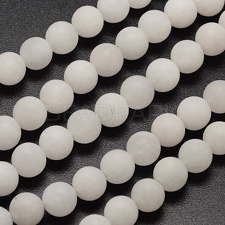 Natural White Jade Beads Strands X-G-D671-8mm-1
