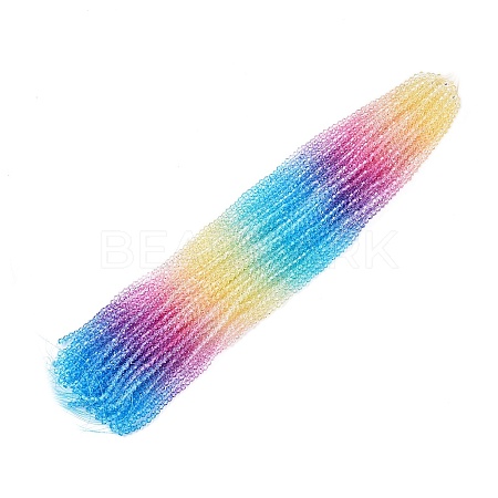 Gradient Color Baking Paint Glass Bead Strands X-DGLA-A039-T2mm-A07-1