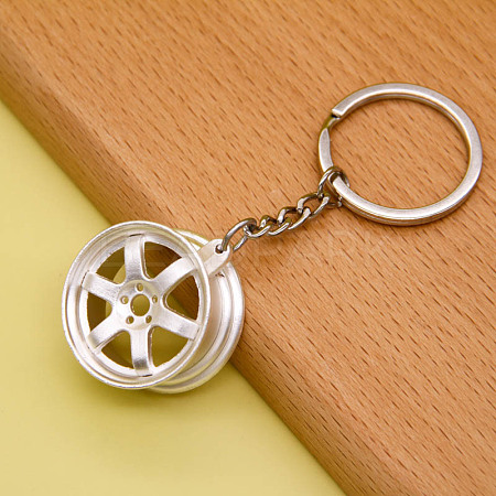 Alloy Imitation Tyre Keychain KEYC-PW0002-072E-1