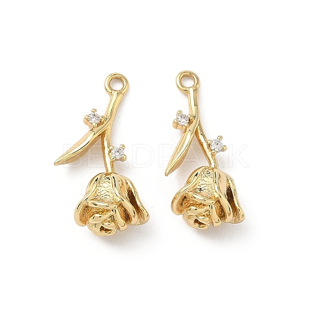 Brass Micro Pave Cubic Zirconia Pendants KK-L260-15G-1