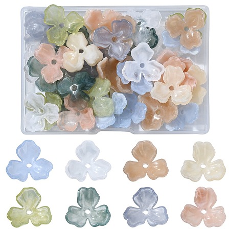 40Pcs 8 Colors Acrylic Beads Caps OACR-CJ0001-62-1