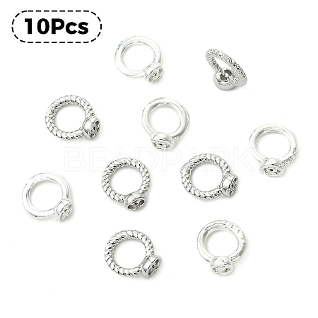 10Pcs Brass Ring Charm Connectors KK-YW0004-18P-1