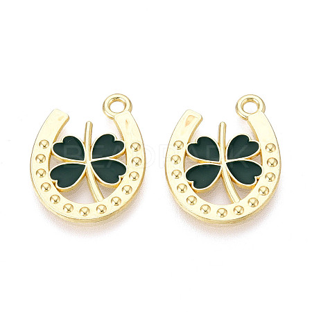 Saint Patrick's Day Alloy Enamel Pendants ENAM-T023-12B-1
