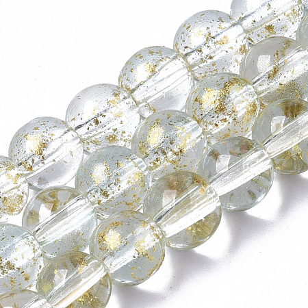 Transparent Spray Painted Glass Bead Strands X-GLAA-N035-03B-B09-1