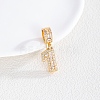 Brass Clear Cubic Zirconia European Dangle Charms KK-R003-01G-01-1