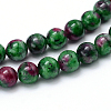Synthetic Ruby in Zoisite Beads Strands G-F216-6mm-26-1-3