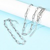 304 Stainless Steel Link Paperclip Chain Bracelet & Necklace Jewelry Sets SJEW-L199-05P-1