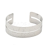 304 Stainless Steel Textured Hollow Open Cuff Bangles BJEW-S151-01P-05-2