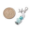 Natural Quartz Crystal & South Africa Jasper Chips Pendant Decoration HJEW-JM02100-01-3