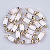 Electroplate Natural  White Jade  Links X-G-S344-01K-1