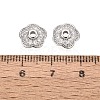 Brass Micro Pave Clear Cubic Zirconia Bead Caps KK-Q071-15P-02-3