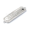 Rack Plating Brass Micro Pave Clear Cubic Zirconia Rectangle Links KK-M282-20P-2