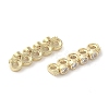 Rack Plating Brass Pave Clear Cubic Zirconia Spacer Bars KK-B088-11D-G-3