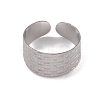 Non-Tarnish 304 Stainless Steel Textured Open Cuff Rings for Women RJEW-G285-14P-2