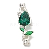 Brass Micro Pave Clear Cubic Zirconia Fold Over Clasps KK-U037-16P-01-1
