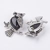 Natural Dyed & Heated Black Agate Pendants G-E442-01R-2