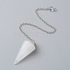 Platinum Tone Brass Crystal Cone Hexagonal Pointed Dowsing Pendulums X-MAK-M015-01I-7