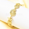 Summer Beach Brass Micro Pave Clear Cubic Zirconia Starfish & Shell Shape Link Chain Bracelets BJEW-C118-02A-G-2