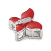 Brass Micro Pave Clear Cubic Zirconia Silde Charms KK-C086-02P-02-2