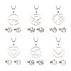 Kissitty 6 Sets 6 Style Valentine's Day Heart Jewelry Set SJEW-KS0001-01-8