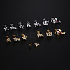 Stainless Steel Micro Pave Clear Cubic Zirconia Internally Threaded Labrets WGBE4CC-01-3
