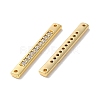 Brass Pave Clear Cubic Zirconia Connector Charms KK-F867-43G-2