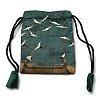Rectangle Chinese Style Cloth Jewelry Drawstring Gift Bags for Earrings PAAG-PW0007-08F-1