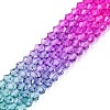 Gradient Color Baking Paint Glass Bead Strands DGLA-A039-T4mm-A011-4