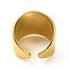 Ion Plating(IP) 304 Stainless Steel Textured Wide Open Cuff Ring for Women RJEW-E070-01G-3