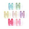 UV Plating Transparent Acrylic European Beads OACR-M027-02H-2