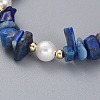 Natural Lapis Lazuli Chip Beaded Bracelets BJEW-JB04933-04-2
