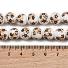 Handmade Flower Printed Porcelain Ceramic Beads Strands PORC-M007-10mm-04-5