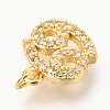 Brass Micro Pave Clear Cubic Zirconia Charms ZIRC-O036-30G-A-3