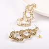Bridal Wedding Jewelry Brass ABS Pearl Ear Studs EJEW-JL049-5