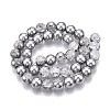 Electroplated Crackle Glass Beads Strands X-EGLA-N014-10mm-03-2
